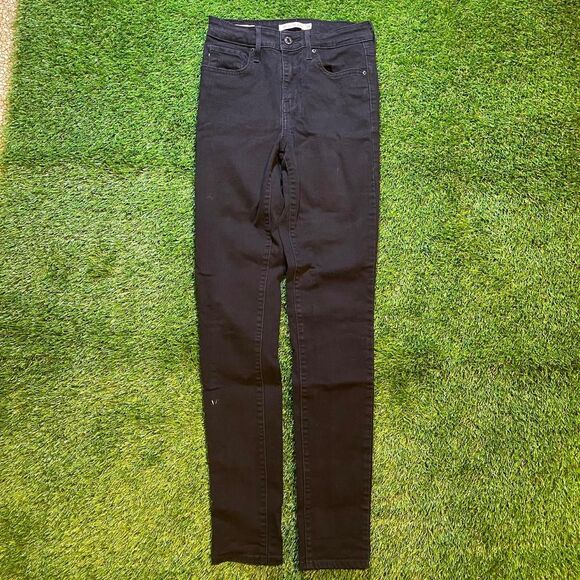 Levi’s 721 High Rise Black Skinny Denim Jeans size 26x32 - Picture 1 of 7